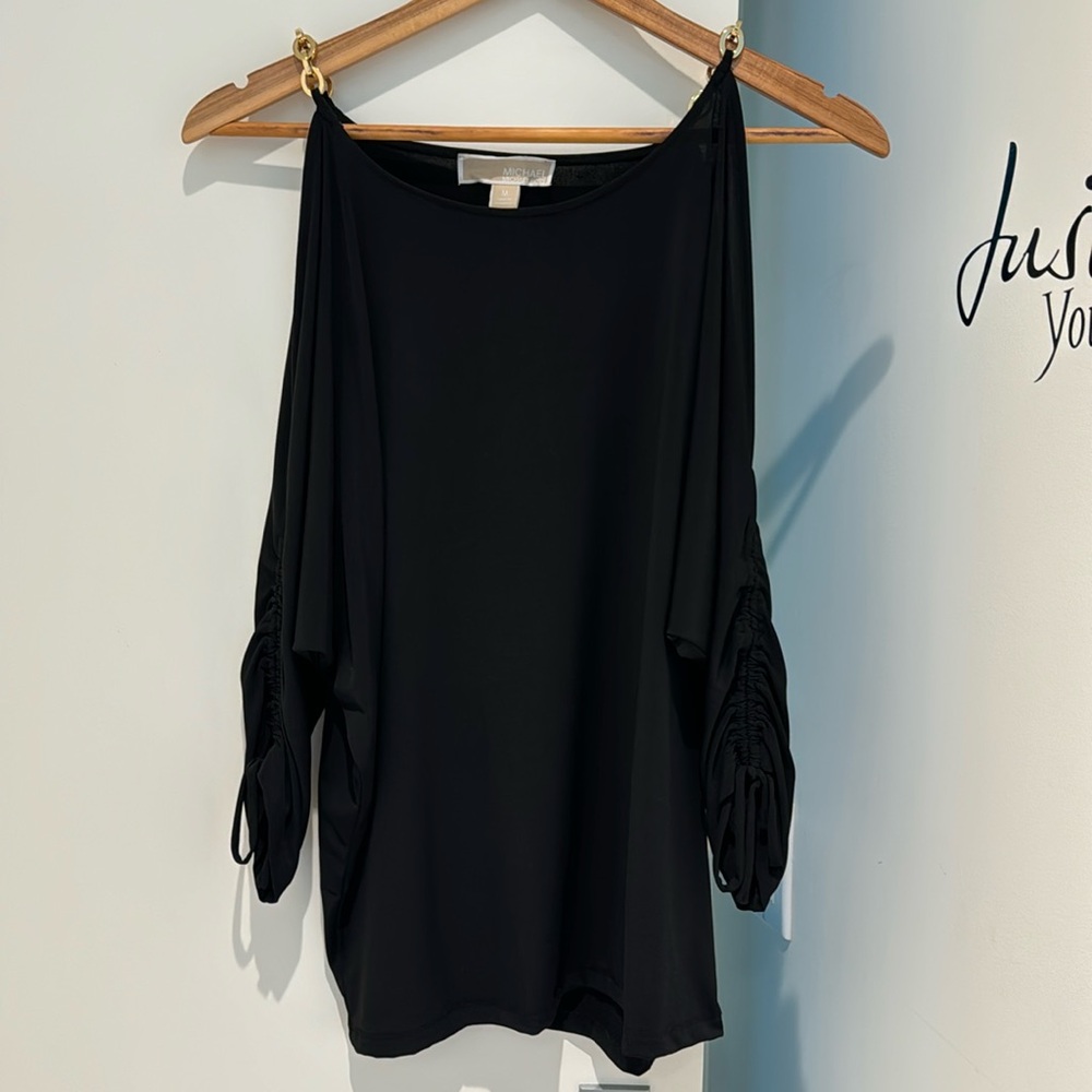 Michael Kors Off Shoulder Black Top